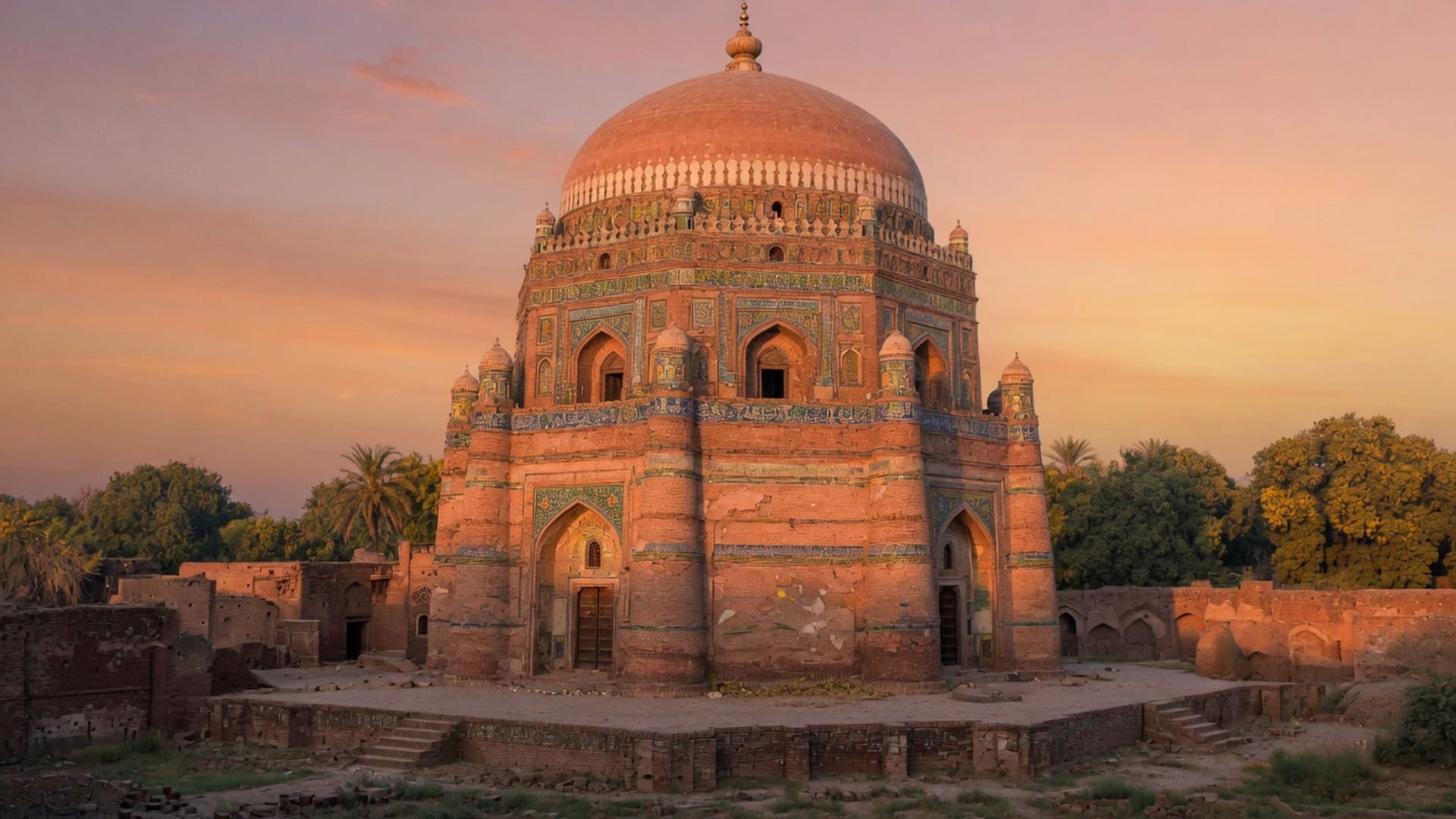 Multani shrine at sunset